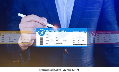 Hand Holding Boarding Pass Tickets Air Stock Photo 2278853475