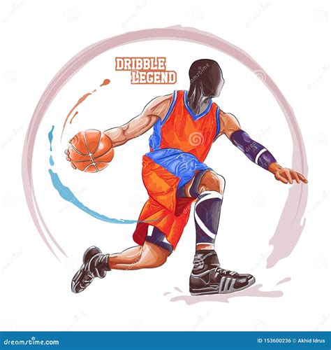 Pintura De La Acuarela Del Regate Del Baloncesto Ilustraci N Del Vector