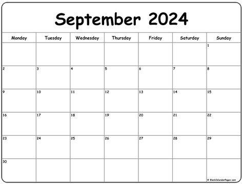 Sept 2024 Calendar Printable Calendar 2024 Printable Calendar 2025