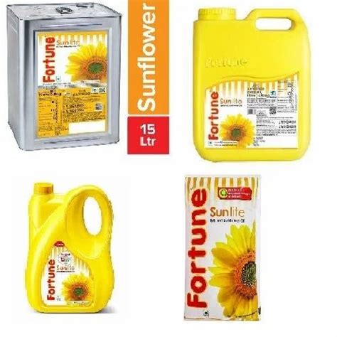 Liquid Fortune Refined Sunflower Oil Packaging Type Plastic Bottle