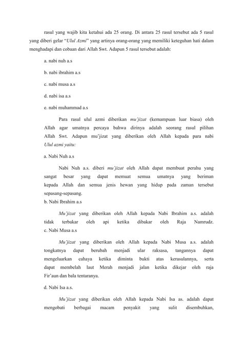 Materi Meneladani Kemuliaan Dan Kejujuran Para Rasul Allah Swt Pdf