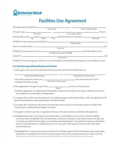 Facilities Rental Agreement Template DocTemplates