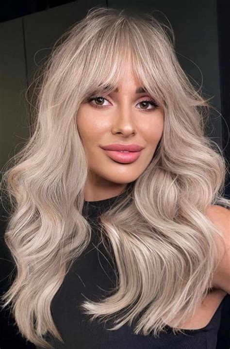 Amazon Lanova Bang Wig Synthetic Ash Blonde Wig With Bangs