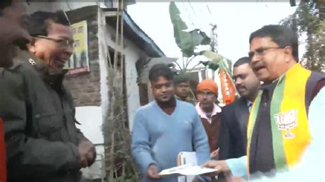 Tripura Cm Manik Saha Holds Door To Door Campaign Ahead Of Assembly Election News Times Of