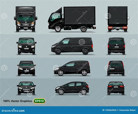 Four Types of Cars To Work in the City. the Layout of the Three ...