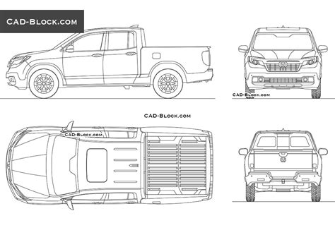 Autocad Blocks Of The Car In Dwg Honda Ridgeline Front Rear Side