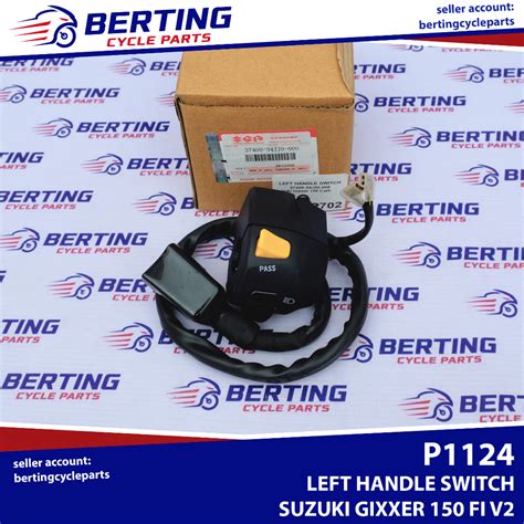 SGP LEFT HANDLE SWITCH Suzuki Gixxer 150 FI V2 Genuine 37400 34JJ0 000