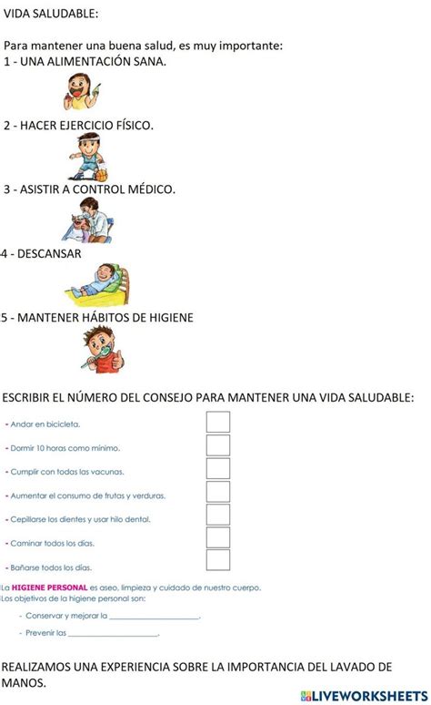 Ficha Online De La Salud Para Tercero De Primaria Puedes Hacer Los