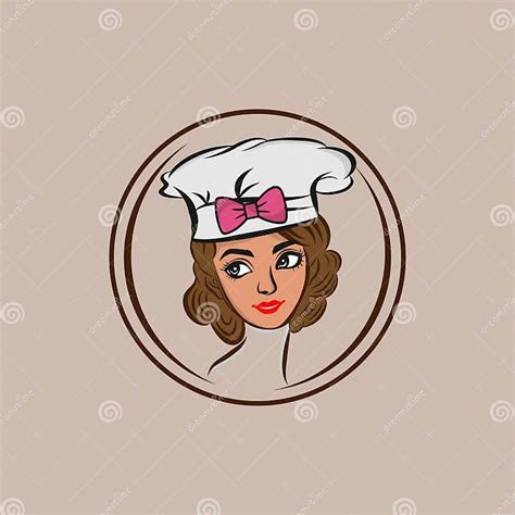 Chef Women Design Isolated On White Background Lady Chef Logo Template