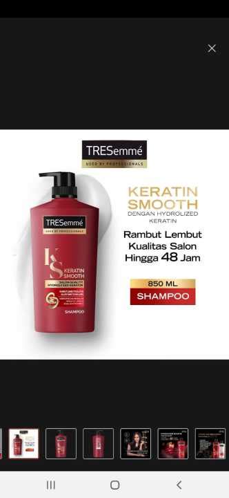 Tresemme Shampo Keratin Smooth 850 Ml Lazada Indonesia