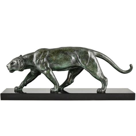 Alexandre Ouline Art Deco Bronze Panther Sculpture 1930 Bronze