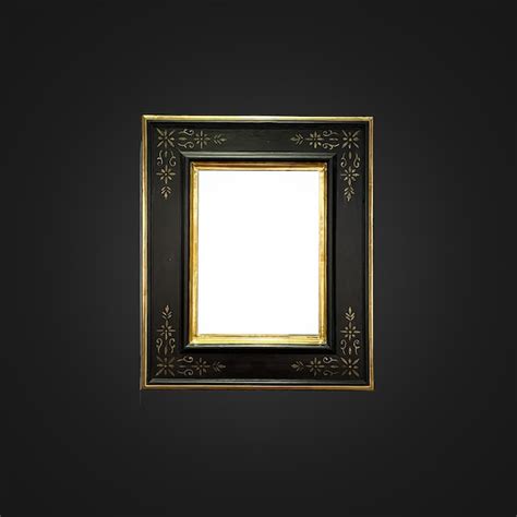 Premium Photo Antique Art Fair Gallery Frame On Royal Black Wall At