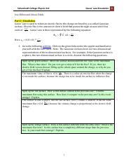 Lab B Gauss Law And Sim Pdf Schoolcraft College Physics Gauss