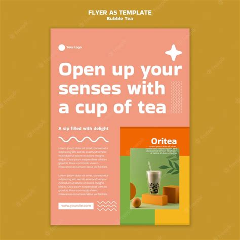 Premium Psd Flat Design Bubble Tea Template