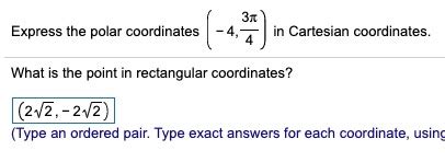 Solved Express The Polar Coordinates Left Parenthesis Chegg