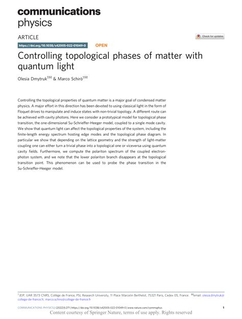 (PDF) Controlling topological phases of matter with quantum light