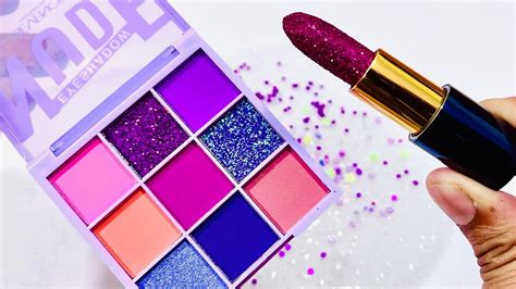 Purple Makeup Glitter Slime Colouring L Mixing Makeup Glitter Into