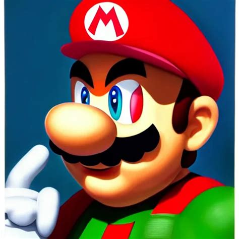 An Ultra Realistic Portrait Painting Of Mario From Stable Diffusion