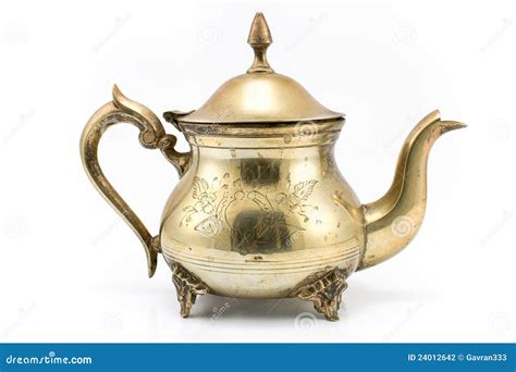 Antique silver teapot stock photo. Image of ancient, brass - 24012642