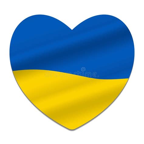 Ukraine Flag Icon In The Shape Of Heart Abstract Patriotic Ukrainian