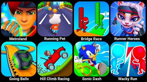 Metroland Running Pet Hill Climb Racing Runner Heroes Going Balls