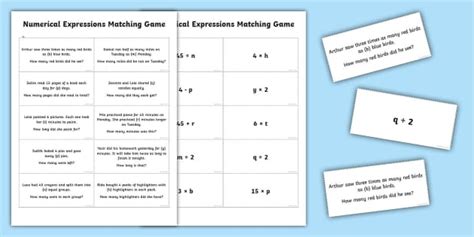 Numerical Expressions Matching Game Teacher Made Twinkl