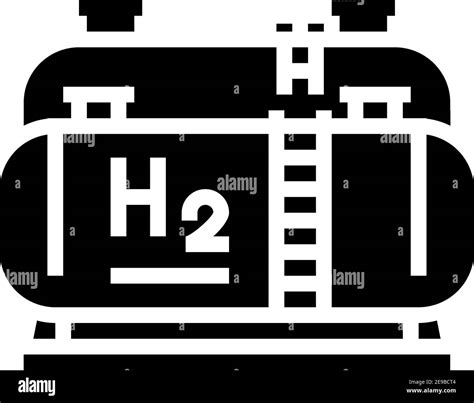 Tank Storaging Hydrogen Glyph Icon Vector Illustration Stock Vector