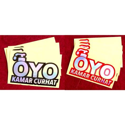 Jual Stiker Logo OYO Kamar Curhat Sticker OYO Shopee Indonesia