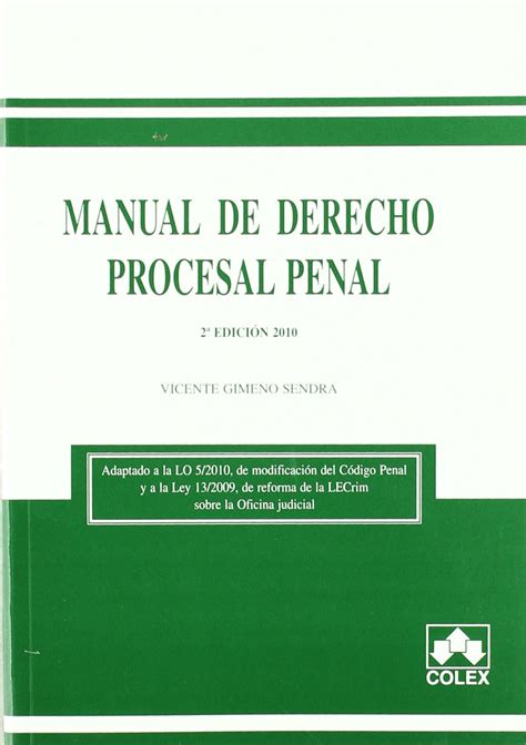 Amazon Manual De Derecho Procesal Penal Ed Spanish Edition