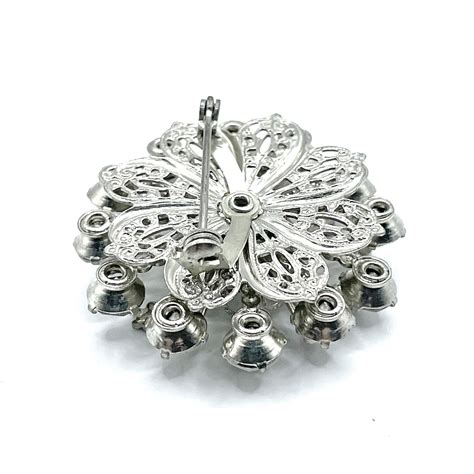 S Rhinestone Snowflake Brooch