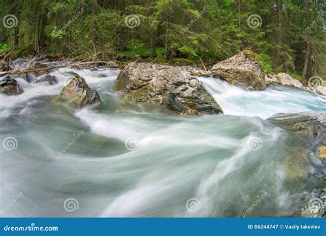 Rushing Mountain River Stock Image Image Of Creek Canyon 86244747