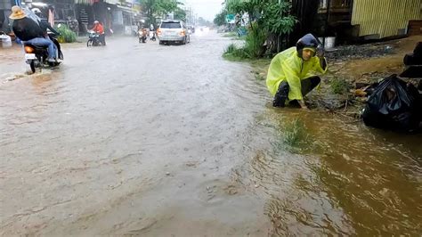 Draining Flooded Streets Clearing Blocked Storm Drains Youtube