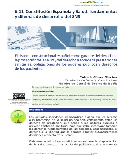 N6 11 Constituci N Espa Ola Y Salud Pdf