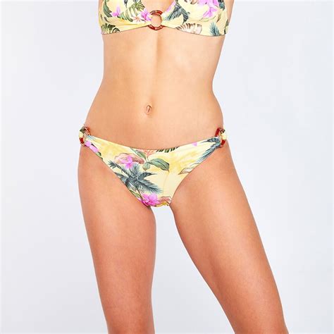 Vaiva Limetropic Bikini Bottoms In Floral Print Yellow Banana Moon