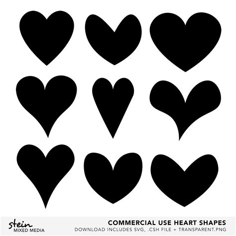 Heart Shaped Custom Shapes Svg Png Csh Steinmixedmedia