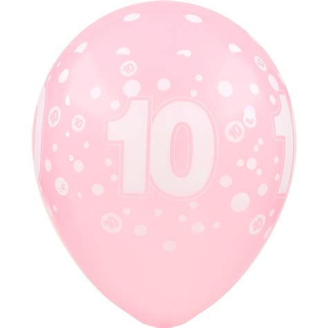 10th Birthday Balloons 6 Pack - Pink | BIG W