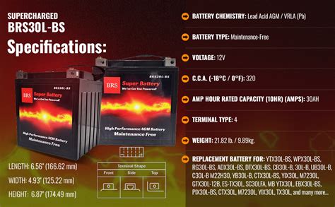 L Bs High Performance Battery For Atv Motorcycle Snowmobile Utv