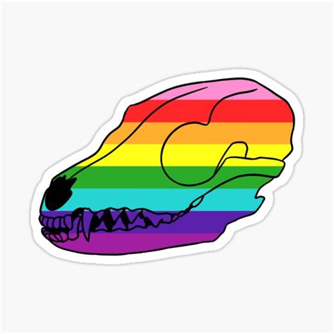 Lgbt Pride Fox Skull Sticker For Sale By Avesmx Redbubble