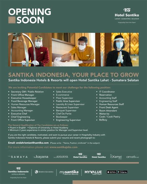 Info Lowongan Kerja Terbaru Santika Indonesia Hotels Resorts