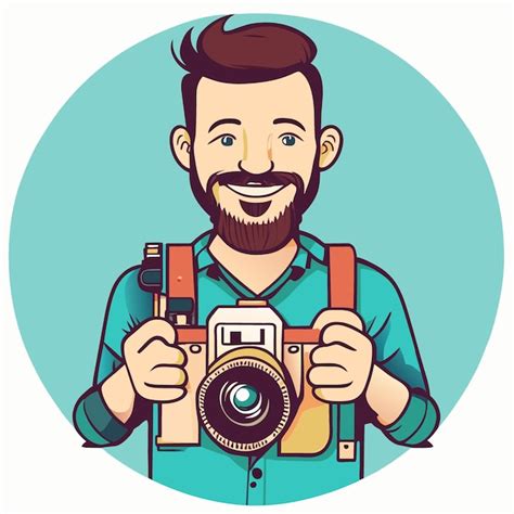 Fotograf Mann Vektor Illustration Cartoon Premium Vektor