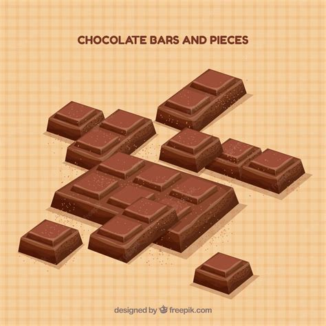 Free Vector Chocolate Bars And Pieces Collection With Different Shapes And Flavors