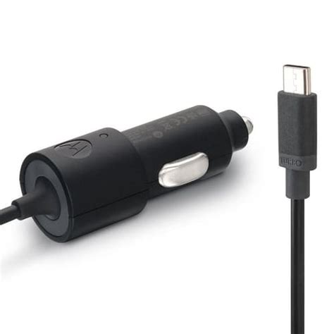 Carregador Veicular Turbo W C Cabo Usb C Motorola