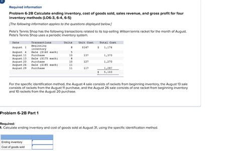 Solved Required Information Problem 6 2B Calculate Endi