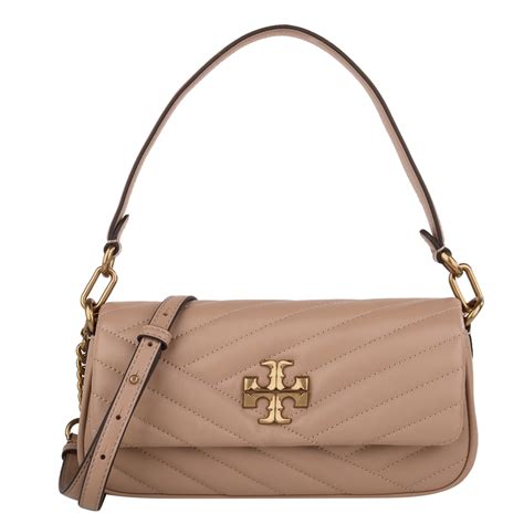 Tory Burch Kira金屬銀tb縫衍紋皮革兩用包奶茶s 兩用包 Yahoo奇摩購物中心