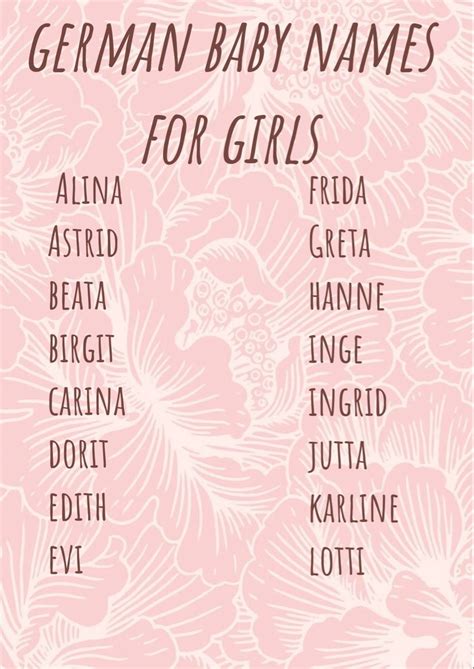 German Baby Girl Names Artofit