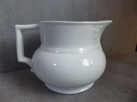 ANCIEN PICHET BROC De Toilette En Faience Blanche Vase Pitcher EUR 19