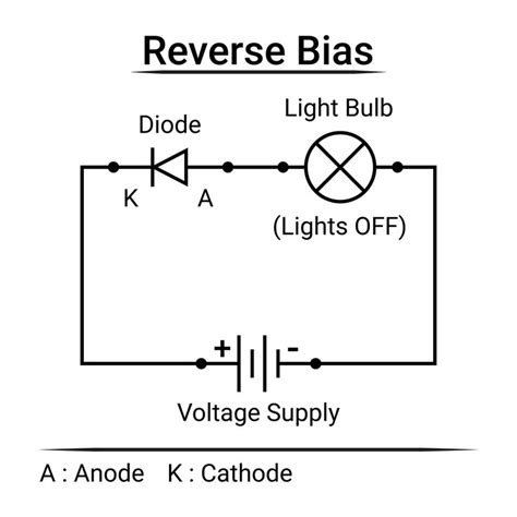Premium Vector | Reverse bias circuit diagram