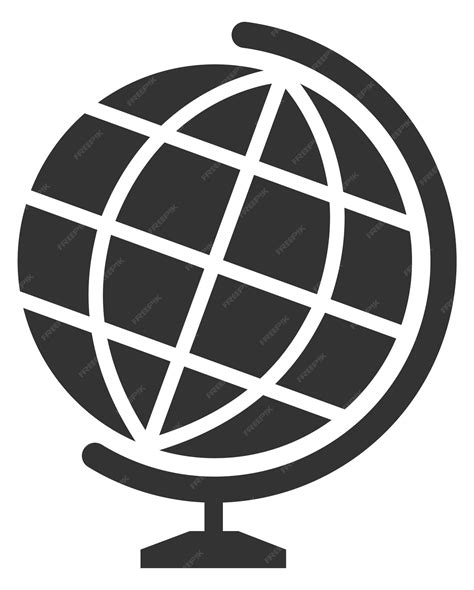 Icono De Globo Negro Herramienta De Geografía Símbolo Mundial Vector Premium