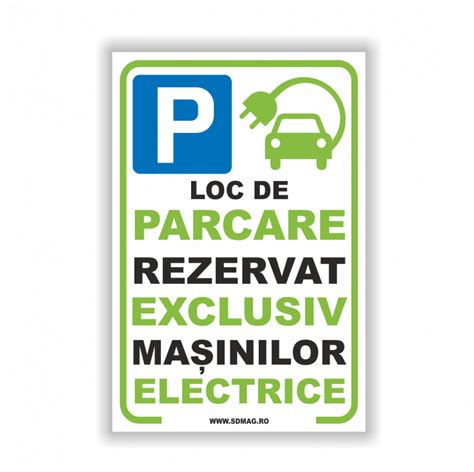 V Semn Indicator Loc De Parcare Exclusiv Masiniulor Electrice