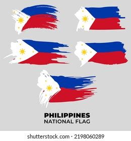 Philippines National Flag Paintbrush Grunge Brushes Stock Vector